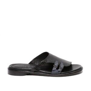 Hundred 100 Black Leather Slide Sandals - NWT